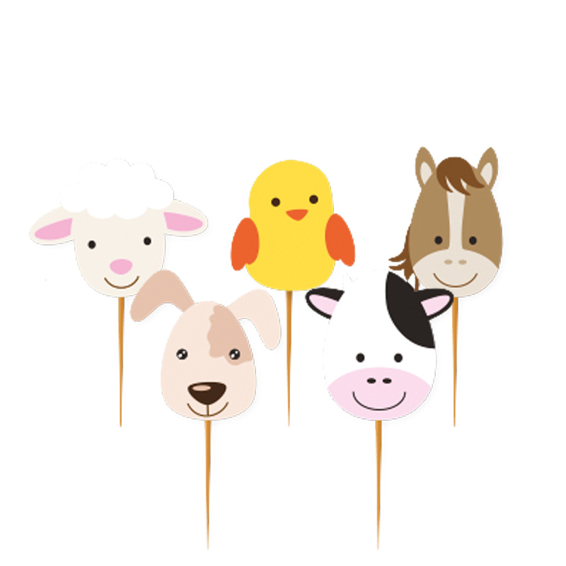 Farm Animals Cupcake Picks