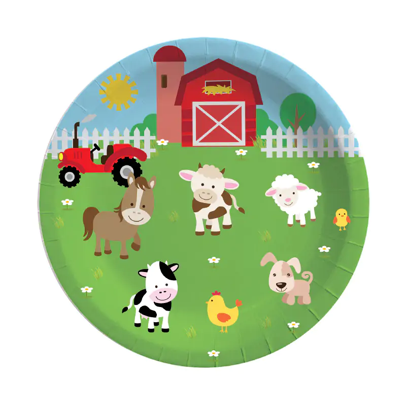 Farm Animals Paper Plates 8 PCS