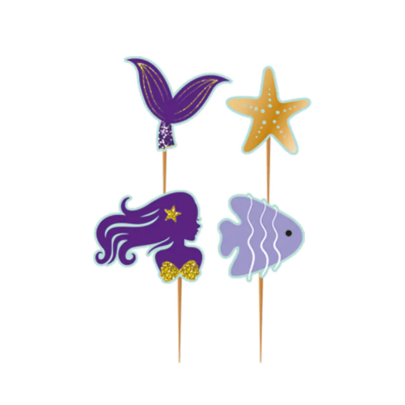 Shining Mermaid Cupcake Picks 10 PCS