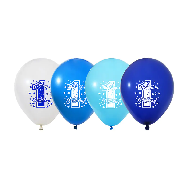 1+1 First Birthday Boy 12" Pastel Balloon 100 PCS