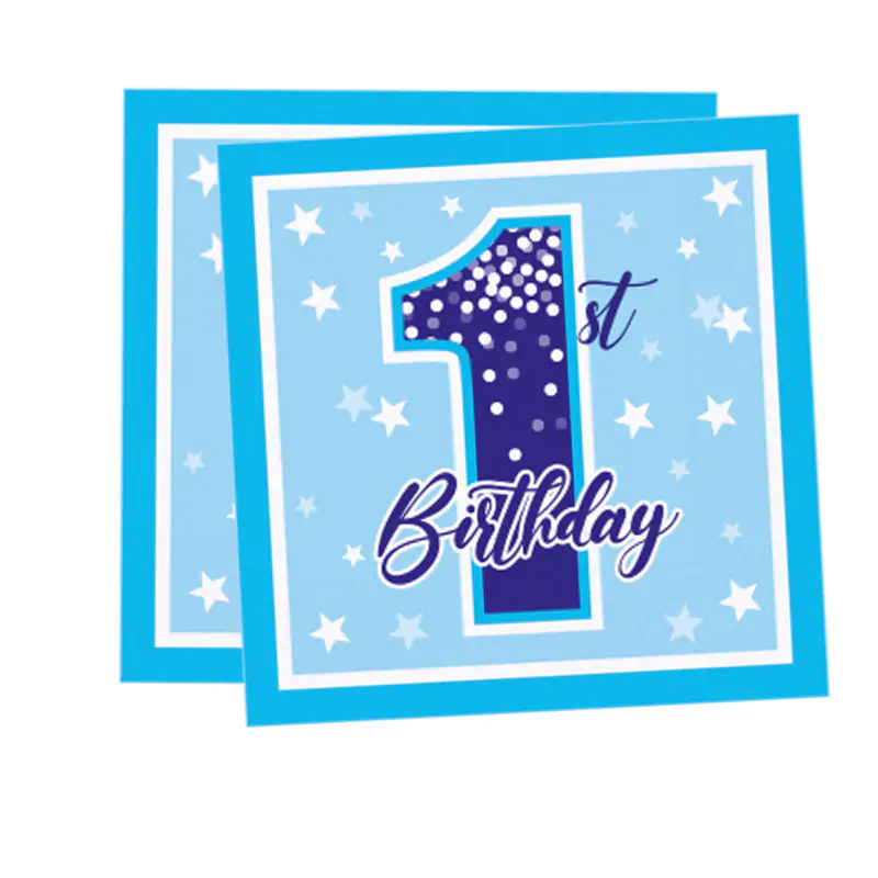 First Birthday Stars Boy Paper Napkin 33x33 cm