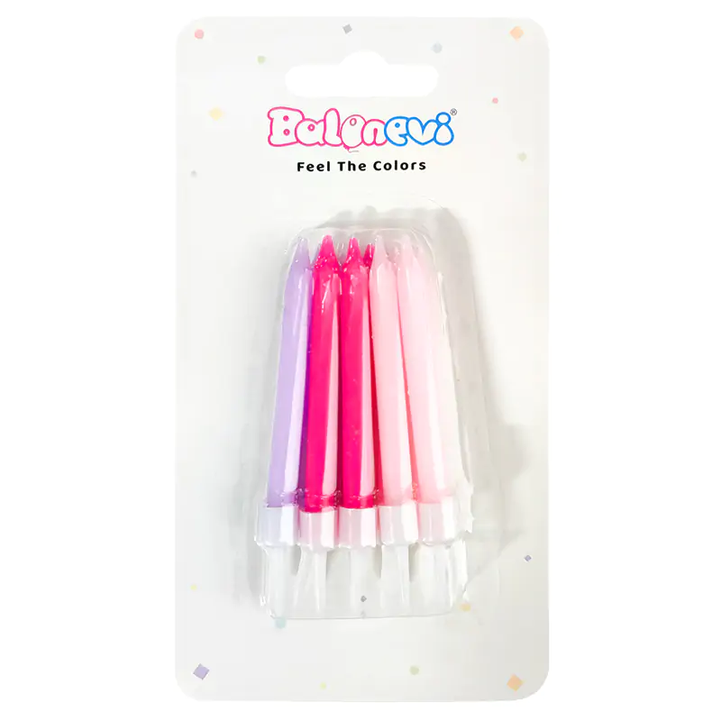 Pembe Düşler Karışık Mum 10'lu