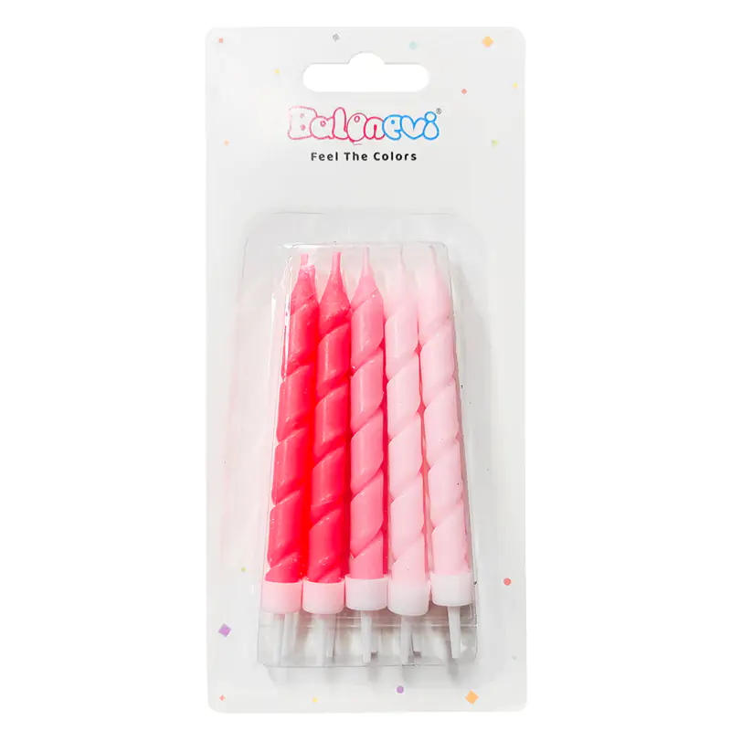 Spiral Pembe Mum 10'lu