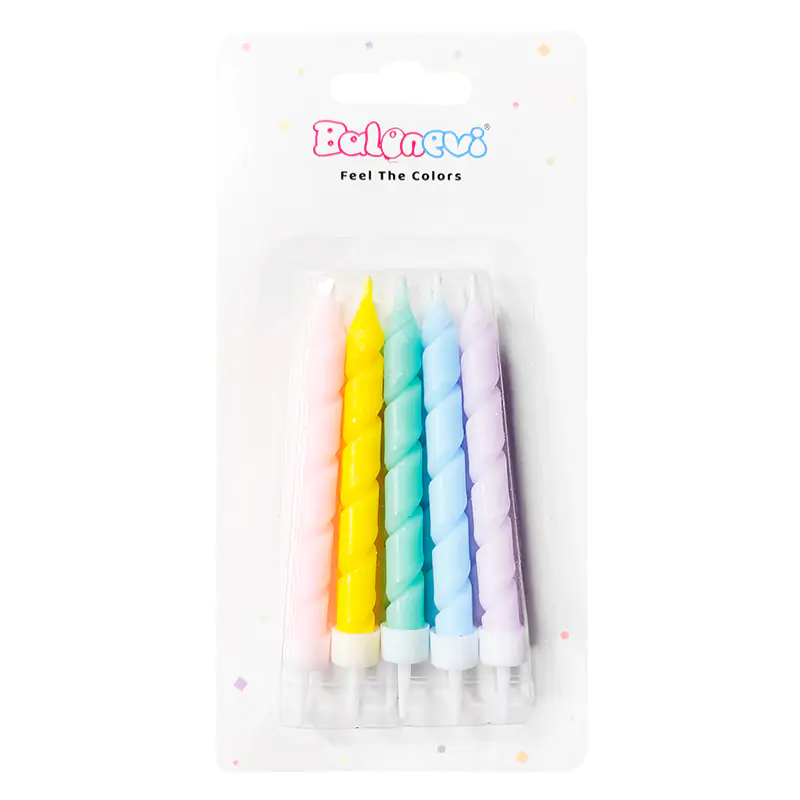 Spiral Makaron Karışık Mum 10'lu