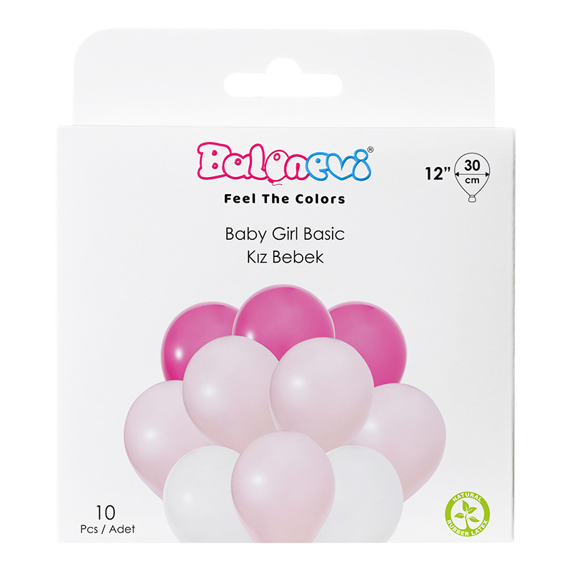 Baby Girl Basic 12" Balloon Set