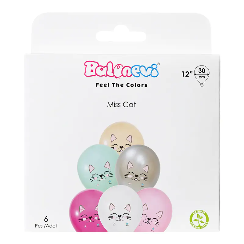 Miss Cat 12" Balloon Set