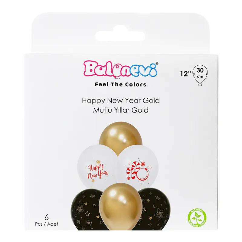 Happy New Year Gold 12" Balloon Set