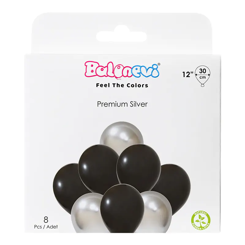 Premium Silver 12" Balloon Set