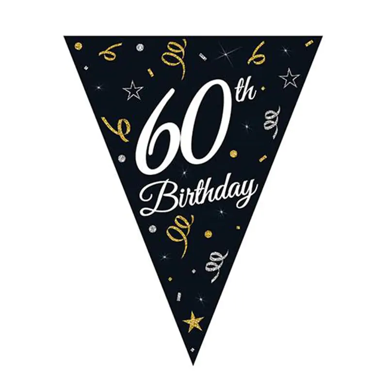 Sparkling Confetti 60 Years Old Flag Set (3,20 m)